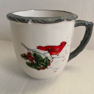 Global Design Connections Christmas Holly Branch Cardinal Mug